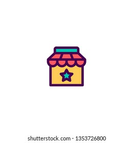 Shop icon design. e-commerce icon vector illustration