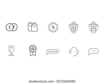 Shop Icon Design Element Set