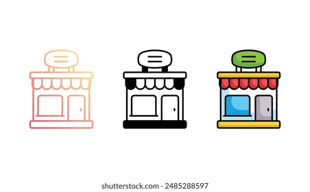 Diseño de icono de tienda con fondo blanco ilustración de stock