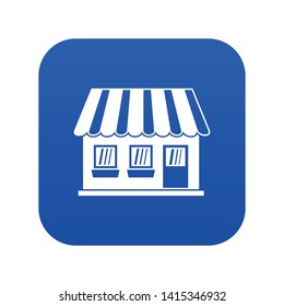 Shop icon digital blue for any design isolated on white vector illustration