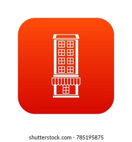 Shop icon digital red for any design isolated on white vector illustration
