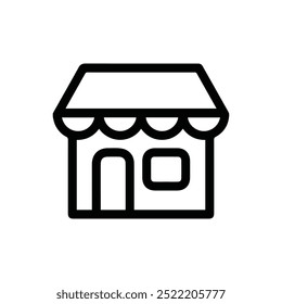 Shop Icon for E-commerce - Editable Stroke and Customizable Colors
