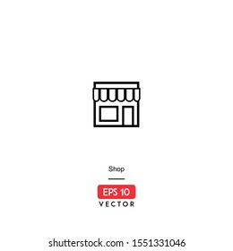 Shop Icon. Ecommerce Isolated On White Background. With Line Style. Buy and Sell Icon. EPS10 - Vector