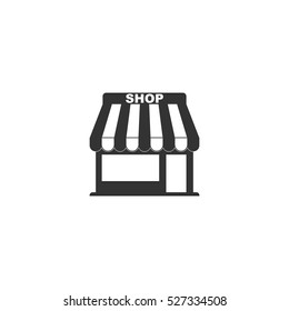 Shop icon flat. Illustration isolated vector sign symbol