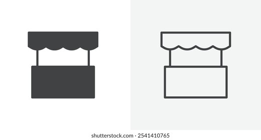 Icono de la tienda plano y diseño de conjunto simple
