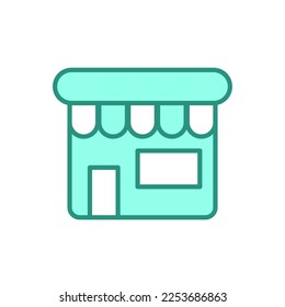 shop icon. flat store, shop, and trade vector. flat style - stock vector.	