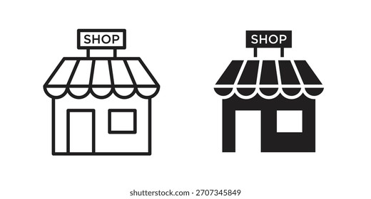 Shop icon. flat and stroke style Collection. simple symbol