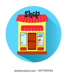Shop icon in flat style for your business.