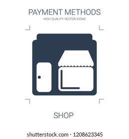 shop icon. high quality filled shop icon on white background. from payment methods collection flat trendy vector shop symbol. use for web and mobile