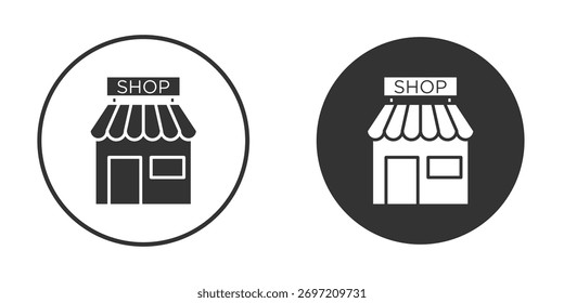 Shop icon illustration. Pixel vector graphics - Vector.