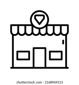 Shop Icon. Line Art Style Design Isolated On White Background