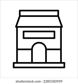 icono de la tienda, o logotipo, ilustración del vector de símbolos, señalización aislada - colección de iconos del vector, estilo blanco negro, alta calidad.