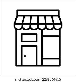 shop icon, or logo, symbol vector illustration, sign isolated - Vector icon collection, black white style, high quality.