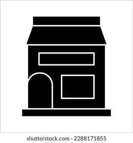 shop icon, or logo, symbol vector illustration, sign isolated - Vector icon collection, black white style, high quality.