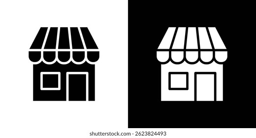Icono de la tienda para el diseño de interfaz de usuario del App móvil del Web del logotipo.