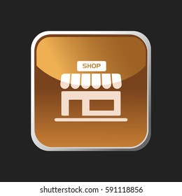 Shop icon on an orange square button