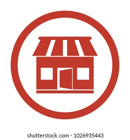 shop icon on white background. Vector illustration