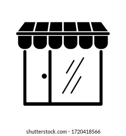 icono de tienda sobre fondo blanco