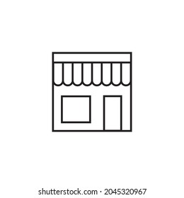 Icono de compra en un fondo blanco. Imagen vectorial minimalista con líneas.