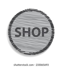 shop  icon on white background