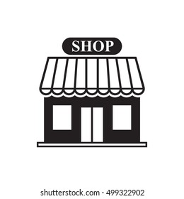 Shop icon on the white background. Store picture