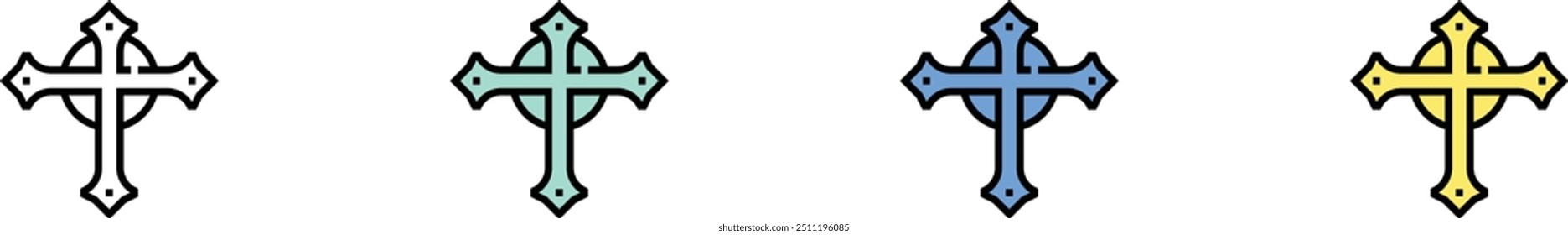 shop icon. Outline, Green, Blue and Yellow Style Design Isolated On White Background