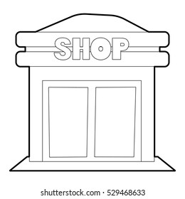 Shop icon. Outline illustration of shop vector icon for web