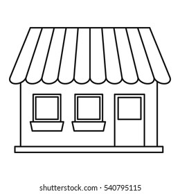Shop icon. Outline illustration of shop vector icon for web