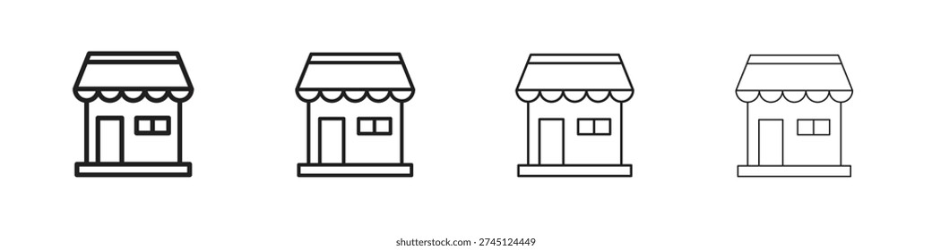 Shop icon outline vector. outline icons collection.