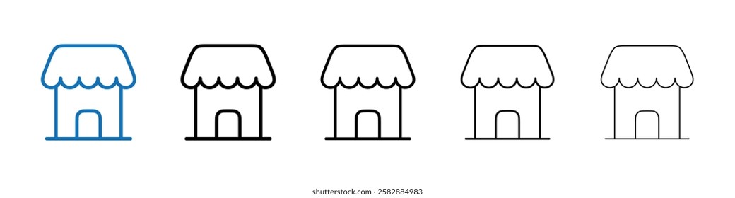 Shop icon Outline vector logo for web ui