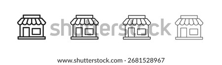 Shop icon outline vector pack. Best for web, mobile, ui