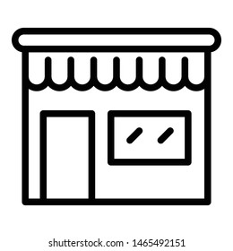 Shop icon. Outline shop vector icon for web design isolated on white background