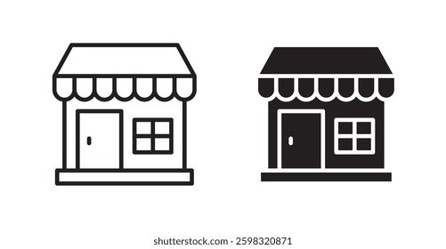 Shop icon outlined icon vector collection.