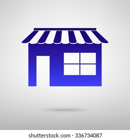 Shop icon over white background, vector illustration