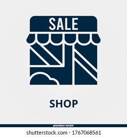 shop icon, premium filled shop icon.