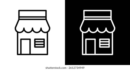 Shop icon set. Black illustration isolated for graphic and web design