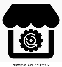 Ver conjunto de iconos. Entorno de mercado. Mercado.Tienda de comestibles. Supermercado. Tienda de comestibles. Supermercado. Café. Departamento de ventas. Icono del vector. 