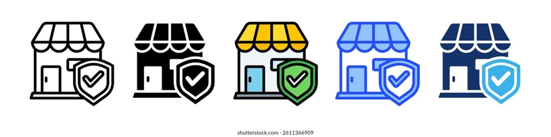 Shop Icon Set With Multiple Style Collection