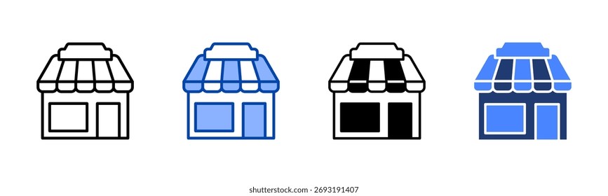 Conjunto de iconos de tienda colección de estilo múltiple
