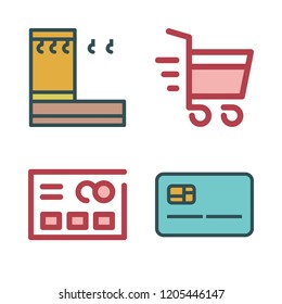 shop icon set. vector set about credit card, shopping cart and hanger icons set.