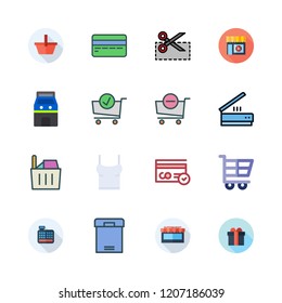 shop icon set. vector set about arcade, shopping cart, supermarket gift and shirt icons set.