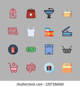 shop icon set. vector set about coffee grinder, shopping basket, takeaway and shopping cart icons set.