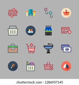 shop icon set. vector set about pharmacy, hanger, box and supermarket icons set.
