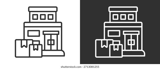 Conjunto De Iconos De Tienda Colección De Vector Aislado En Blanco Y Negro