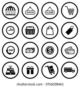 shop icon set vector sign symbol