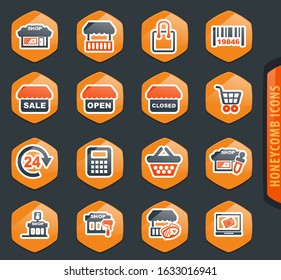 Shop icon set for web sites and user interface