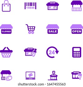 Shop icon set for web sites and user interface