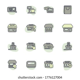 Shop icon set for web sites and user interface