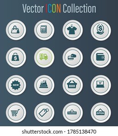 Shop icon set for web sites and user interface