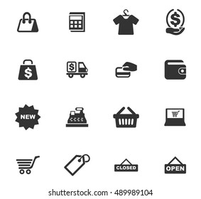Shop icon set for web sites and user interface